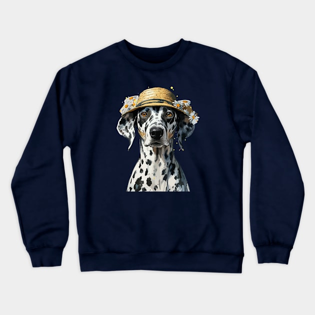 Dogs in Hats. Dalmatians Crewneck Sweatshirt by CatCoconut-Art